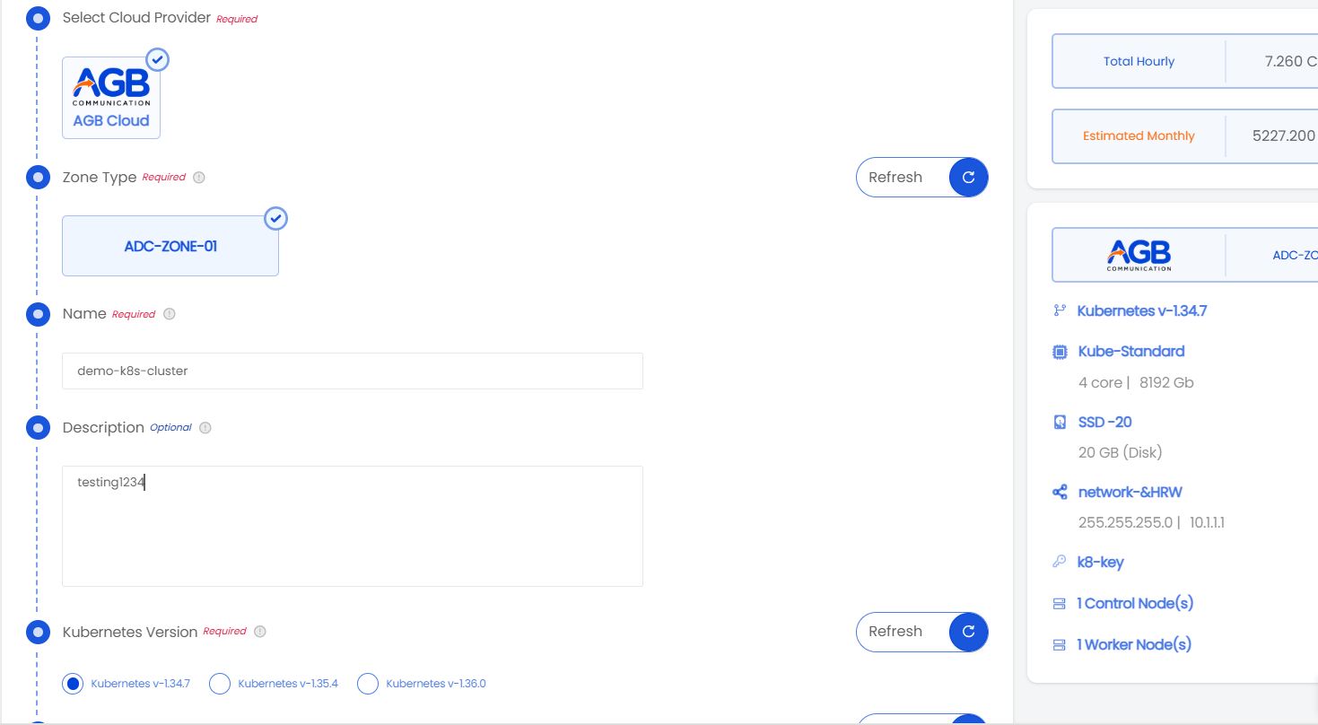 Kubernetes | AGBC CLOUD Documentation
